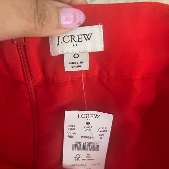 Jcrew red and pink pleated skirt nwt - Picture 9 of 10